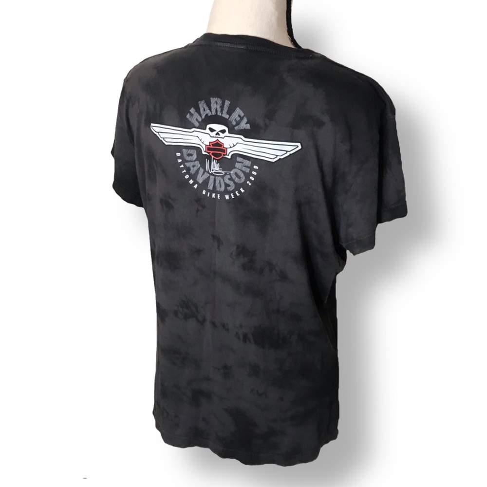 🔵 ‘09 Daytona Bike Week Tie Dye Harley Tee Sz Large